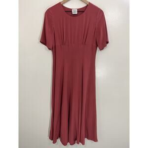 90s Regency Dainty Fairy Romantic Midi Silk Dress 6 Victorian Inspired Milkmaid